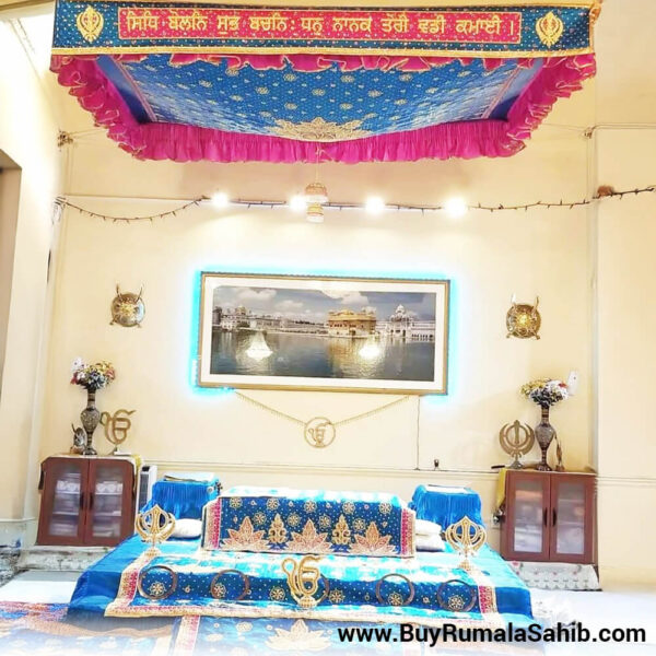Buy Blue Pink Rumala Sahib (Hand Embroidery)