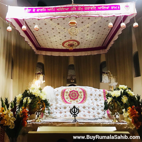 Buy Cream Rumala Sahib (Pink & Golden Embroidery)