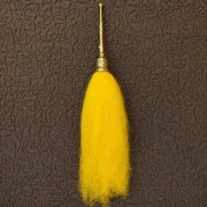 Premium Golden Handle Yellow Chaur Sahib (Traditional Yak Hair Fly Whisk)