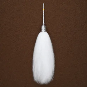 Premium Silver Handle Chaur Sahib (White Yak Hair Fly Whisk)