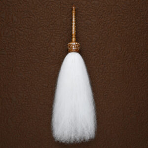 Handcrafted Wooden Chaur Sahib with White Yak Hair
